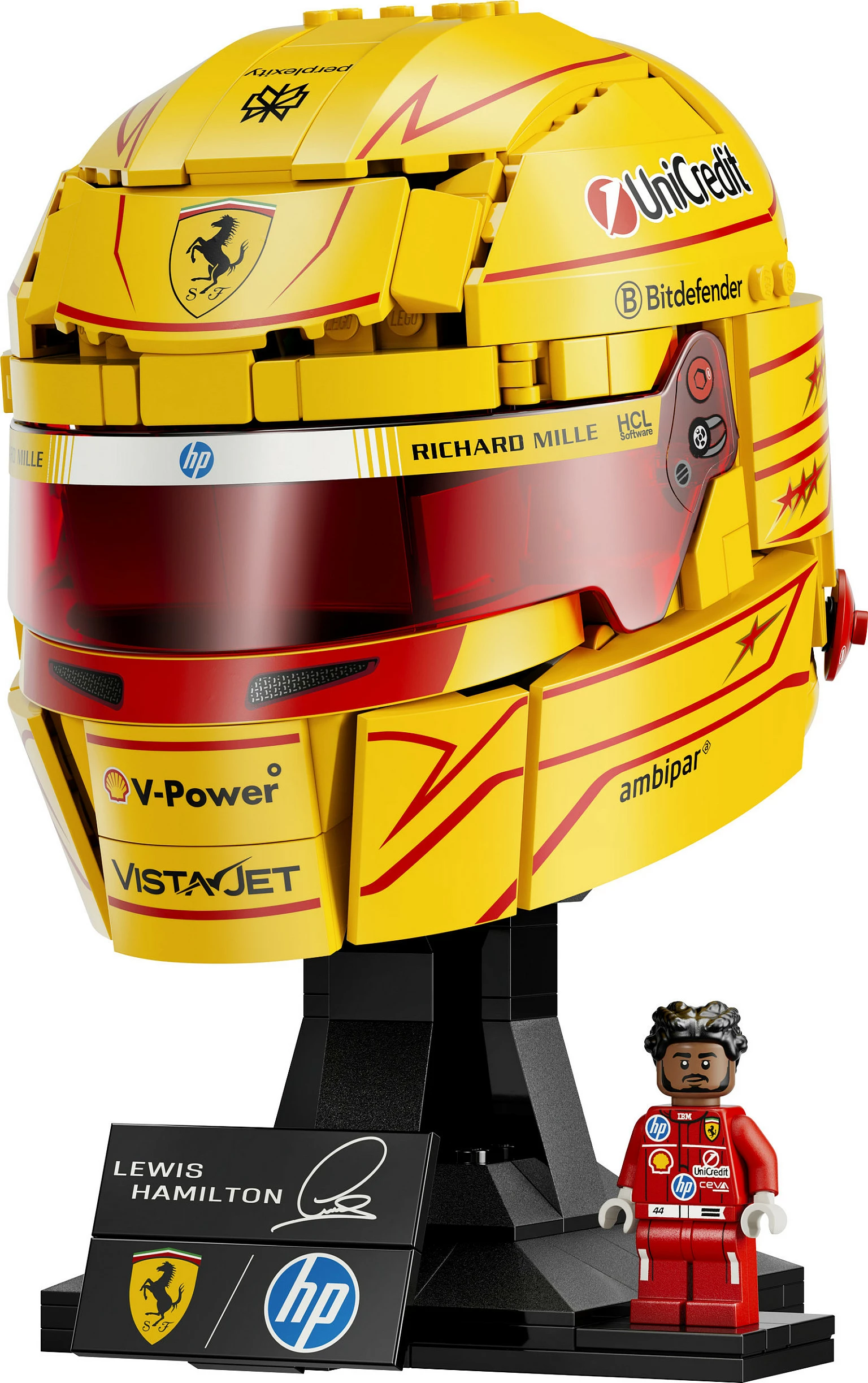 Set ndërtimi LEGO 43022 Scuderia Ferrari HP Lewis Hamilton Helmet, 884 copë, multikolor