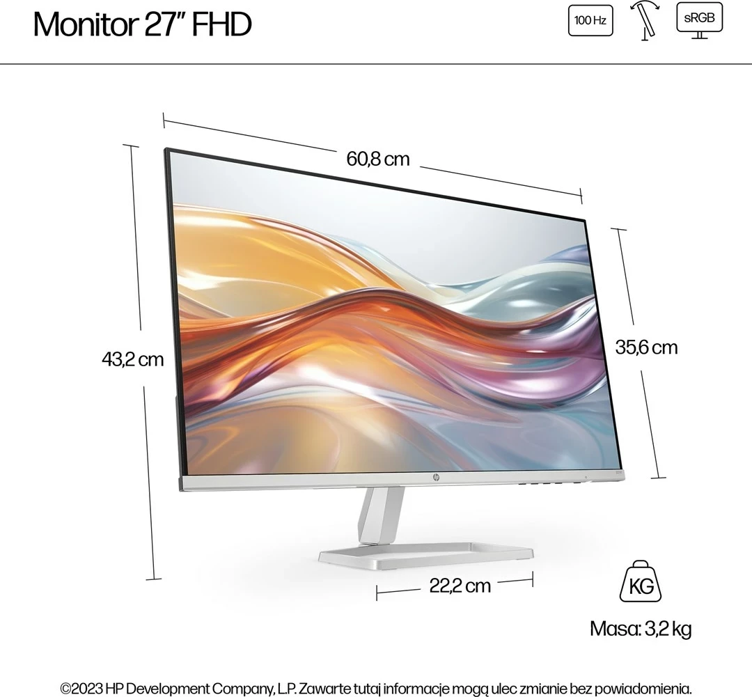Monitor HP LED IPS 27" 527sf, 100Hz, Argjendtë