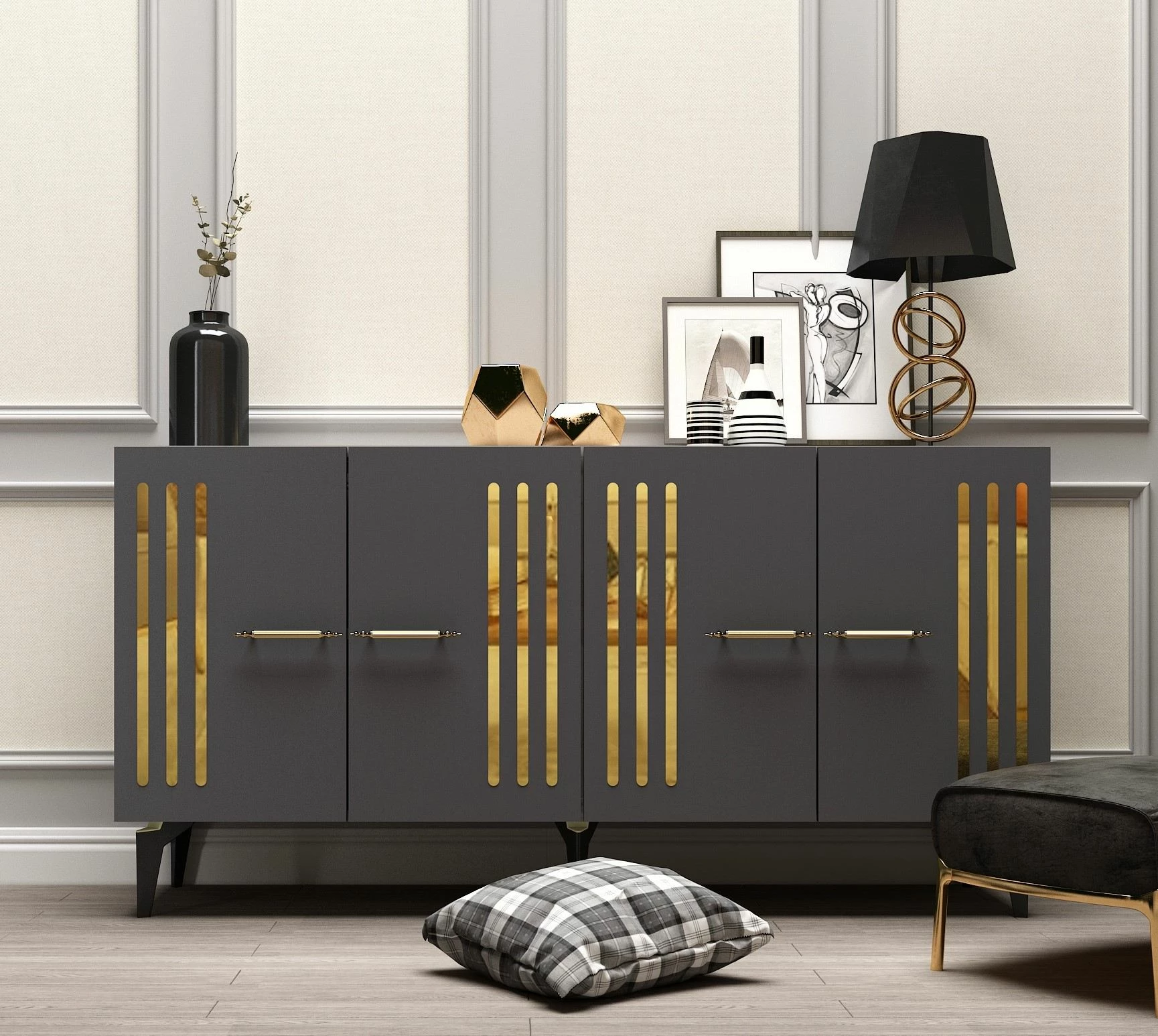 Konsol Skye Decor, anthracite, ari
