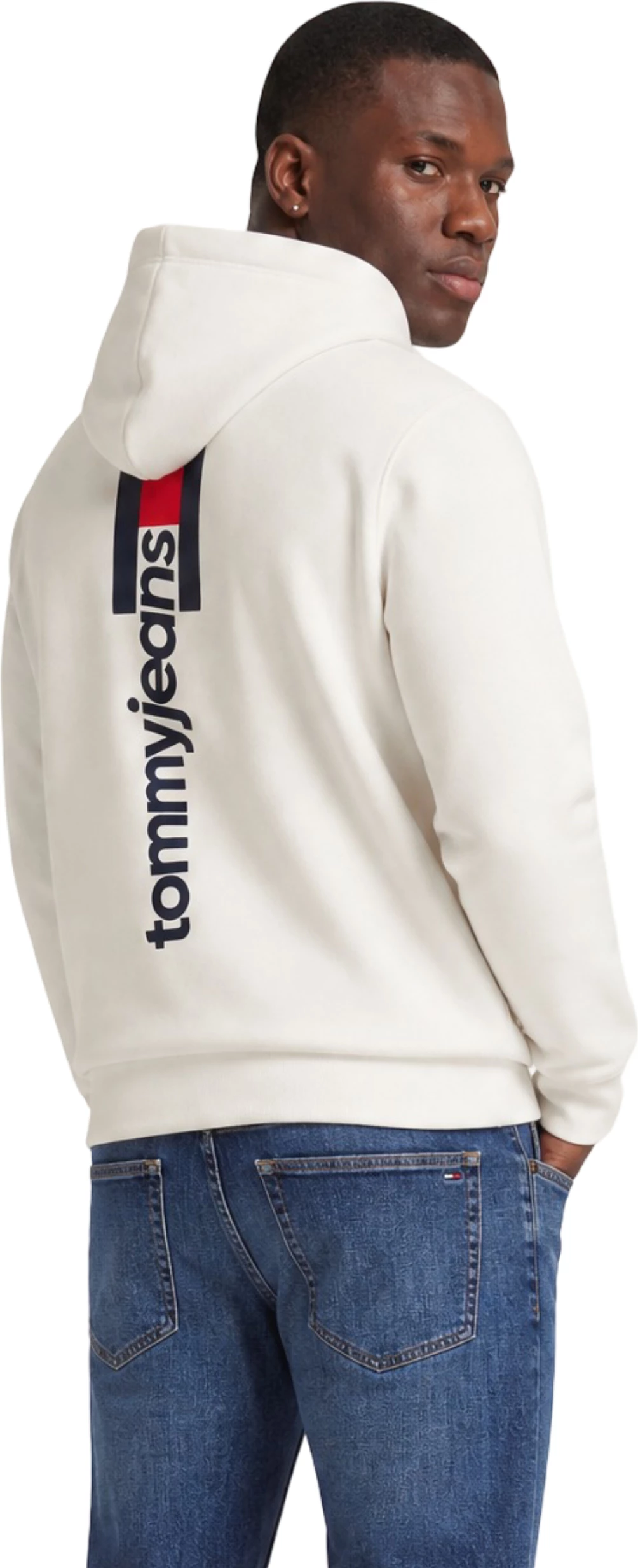 Duks me kapuç Tommy Hilfiger Jeans DM0DM23393 për meshkuj, i bardhë [Madhësia: S]