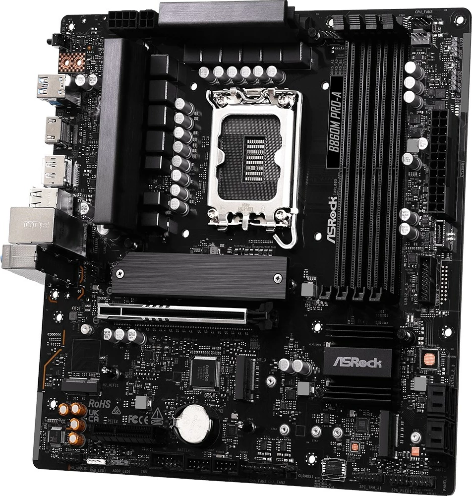 Pllakë amë ASRock B860M Pro-A, micro ATX, Socket 1851, 256 GB max RAM, e zezë