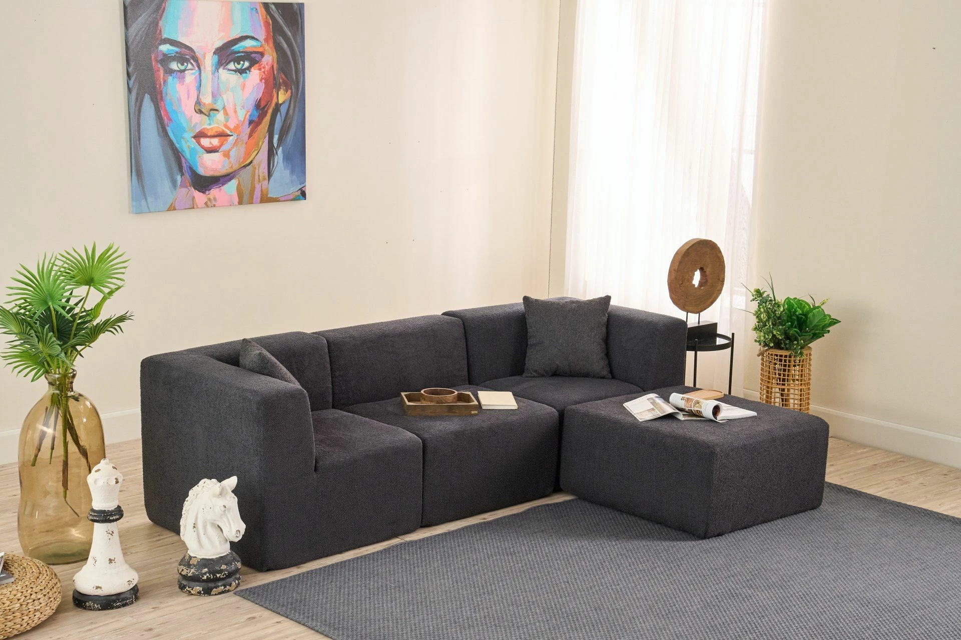 Këndare Atelier del Sofa, ngjyrë antracit, Raks