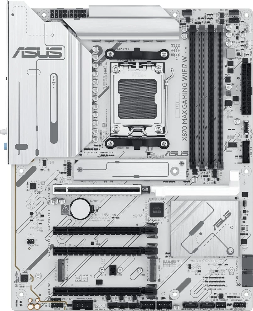 Pllakë amë ASUS X870 MAX GAMING WIFI7 W, Socket AM5, ATX, e bardhë