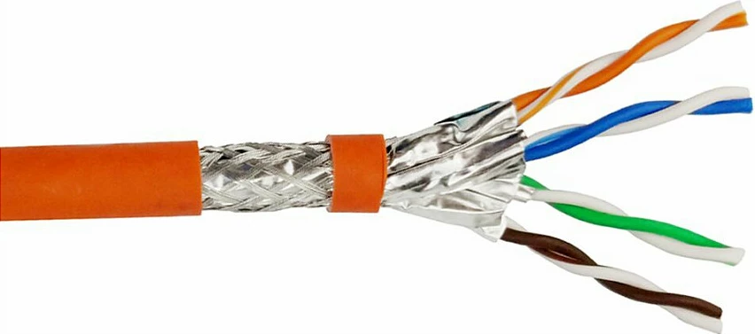 Kabllo rrjeti Helos 263842 Cat7 S/FTP 500 m RJ-45, portokalli