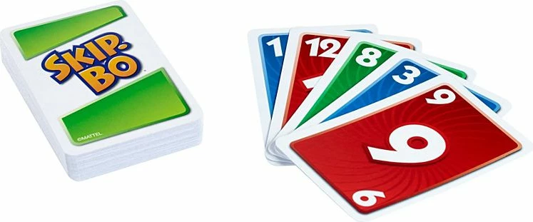 Lojë me letra Mattel Skip-Bo 165 letra, 2-6 lojtarë, 7+ vjeç