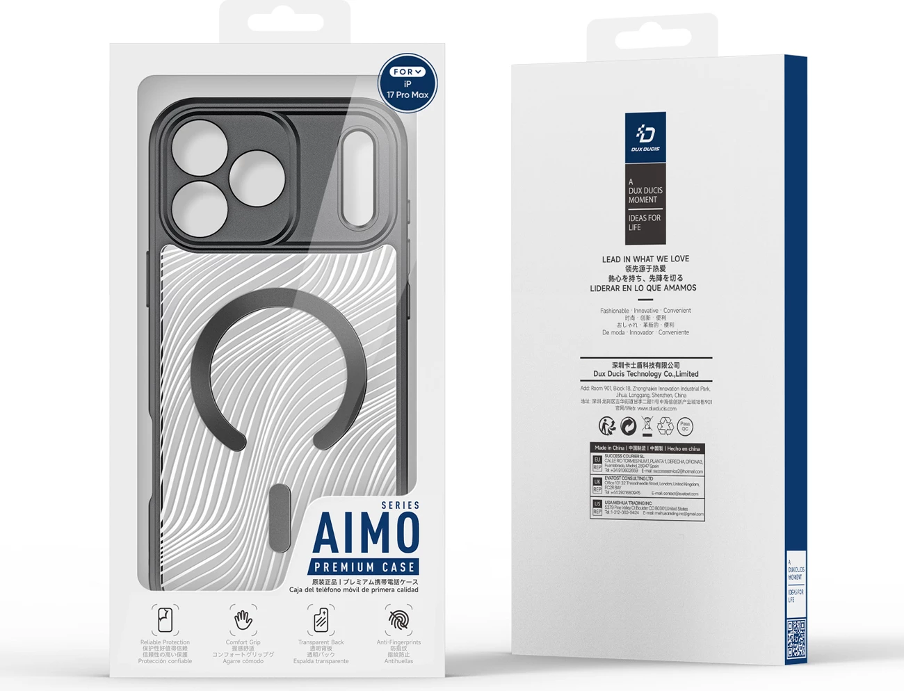 Mbështjellës Dux Ducis AIMO Mag për iPhone 17 Pro, MagSafe, i zi