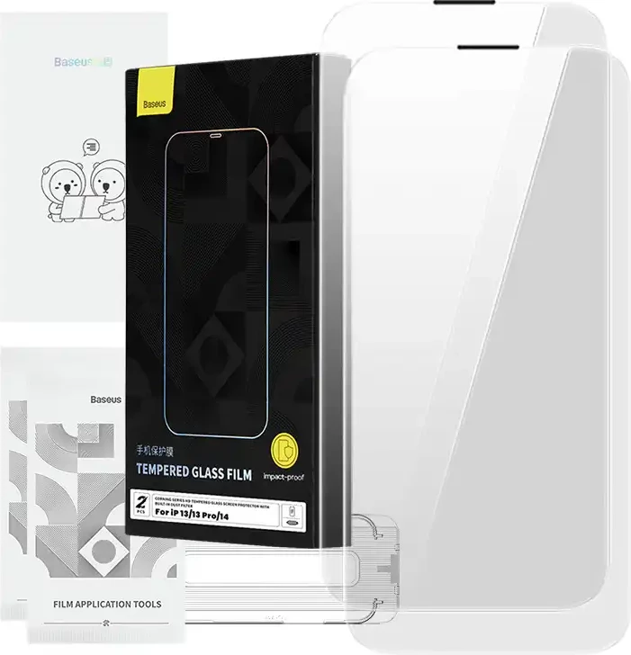Xham i fortë Baseus Corning për iPhone 13/13 Pro/14 me filtër pluhuri