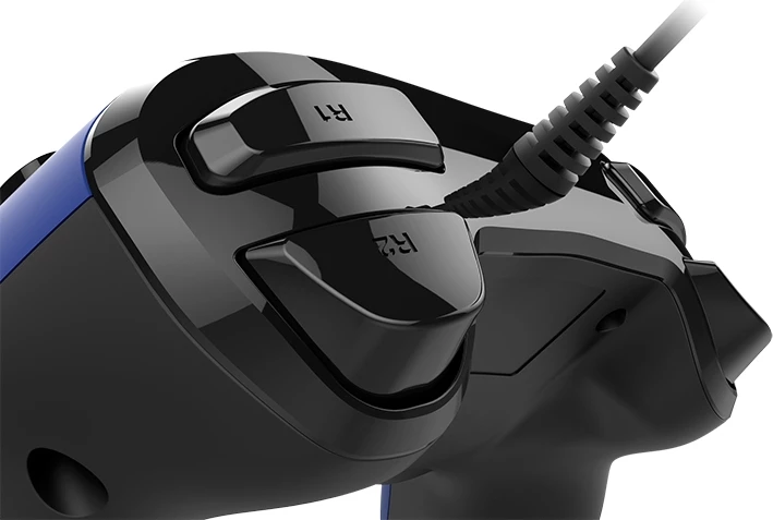 Kontroller me kabllo Nacon PS4 Wired Gaming Controller, kabllo 3 m, vibrim, portë 3.5 mm, Blu