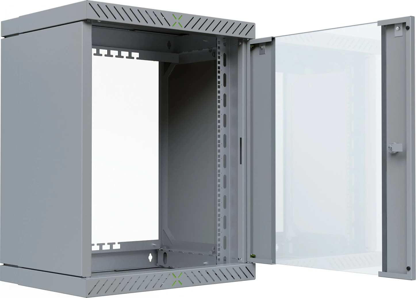 Kabinet rrjeti EFB Elektronik WGX-1506GR.G1, 15U, 19", montim në mur, derë xhami, me çelës, 60 kg, gri