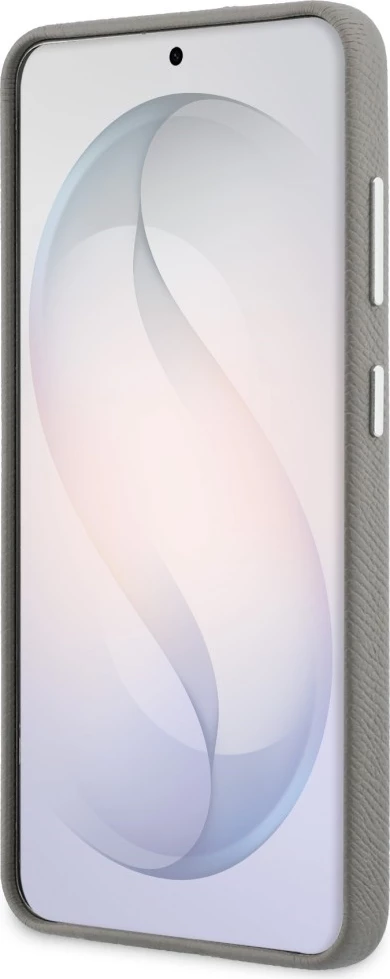 Mbështjellës Karl Lagerfeld Saffiano Double Heads Metal për Samsung Galaxy S26, hardcase, eco-lëkurë/TPU/PC, argjend