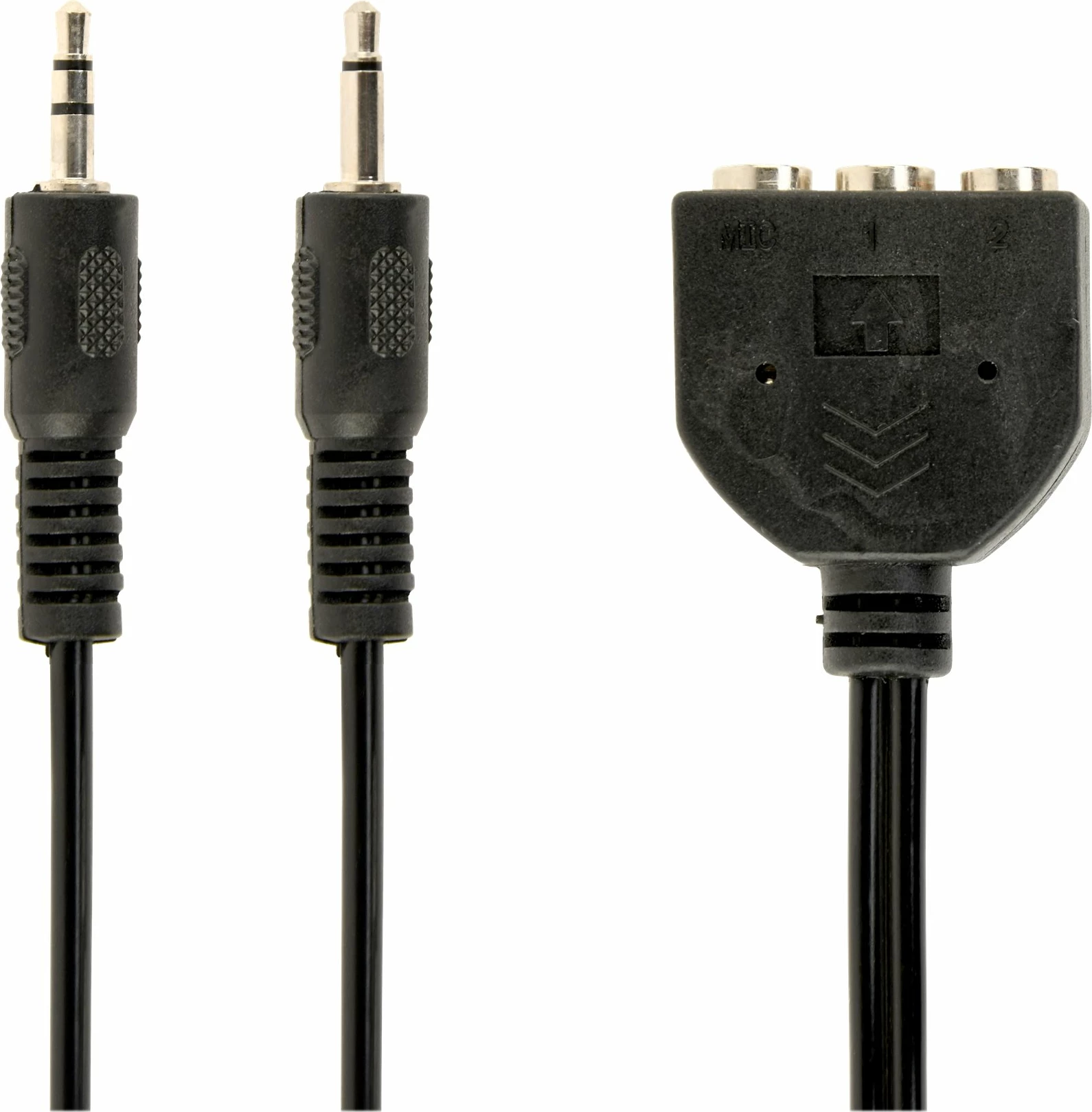 Kabllo zgjatuese audio Gembird CC-MIC-1, 1m, 3x 3.5mm femër, 2x 3.5mm mashkull, e zezë