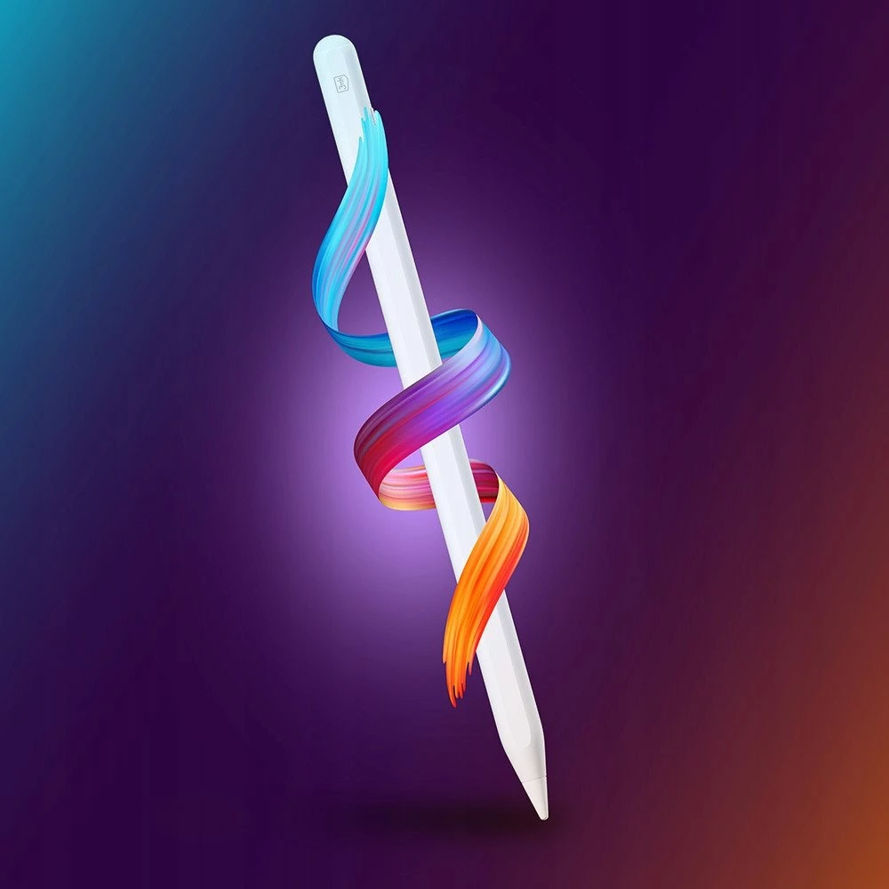 Stylus 3MK Wonder Pen USB-C me karikim pa kabllo për iPad, i bardhë, set me 2 maja + kabllo USB-C