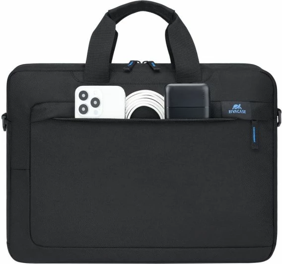 çantë laptopi RIVACASE 8036 16\", material i papërshkueshëm nga uji, me rrip të rregullueshëm, e zezë