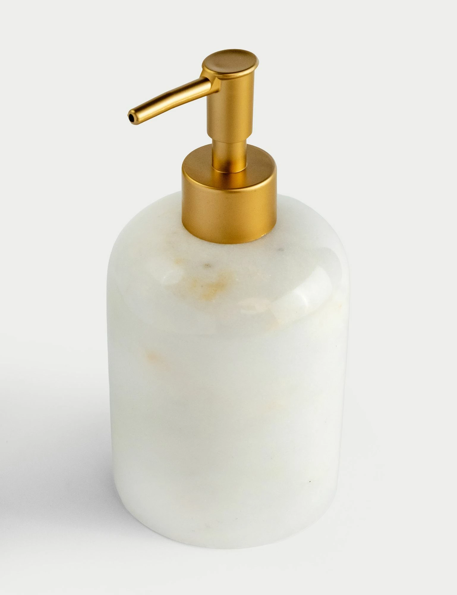 Dispenser sapuni mermeri travertin, i bardhë, ar mat, Evila Originals