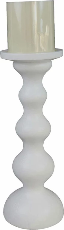 Mbajtës qirinjsh dekorativ CADENA, polirezine e bardhë, 11x11x29cm