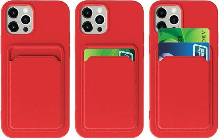 Mbështjellës Hurtel Card Case për Samsung Galaxy S22+, silikon, me xhep për kartela, rozë