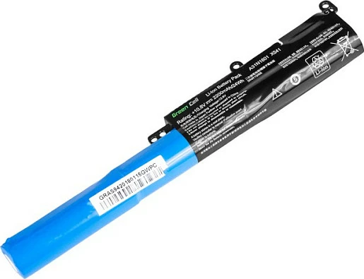 Bateri laptopi Green Cell për Asus R541/F541/X541, 2200mAh, 10.8V Li-Ion, zi/blu