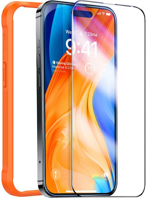 Xham i temperuar Torras InstaII Master për iPhone 15, me kornizë montimi