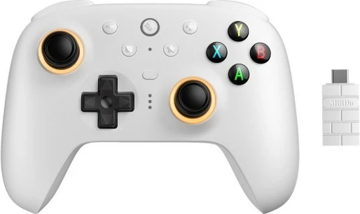 Gamepad 8BitDo Ultimate 2 Wireless, për PC/Android, i bardhë, me dock dhe dongle