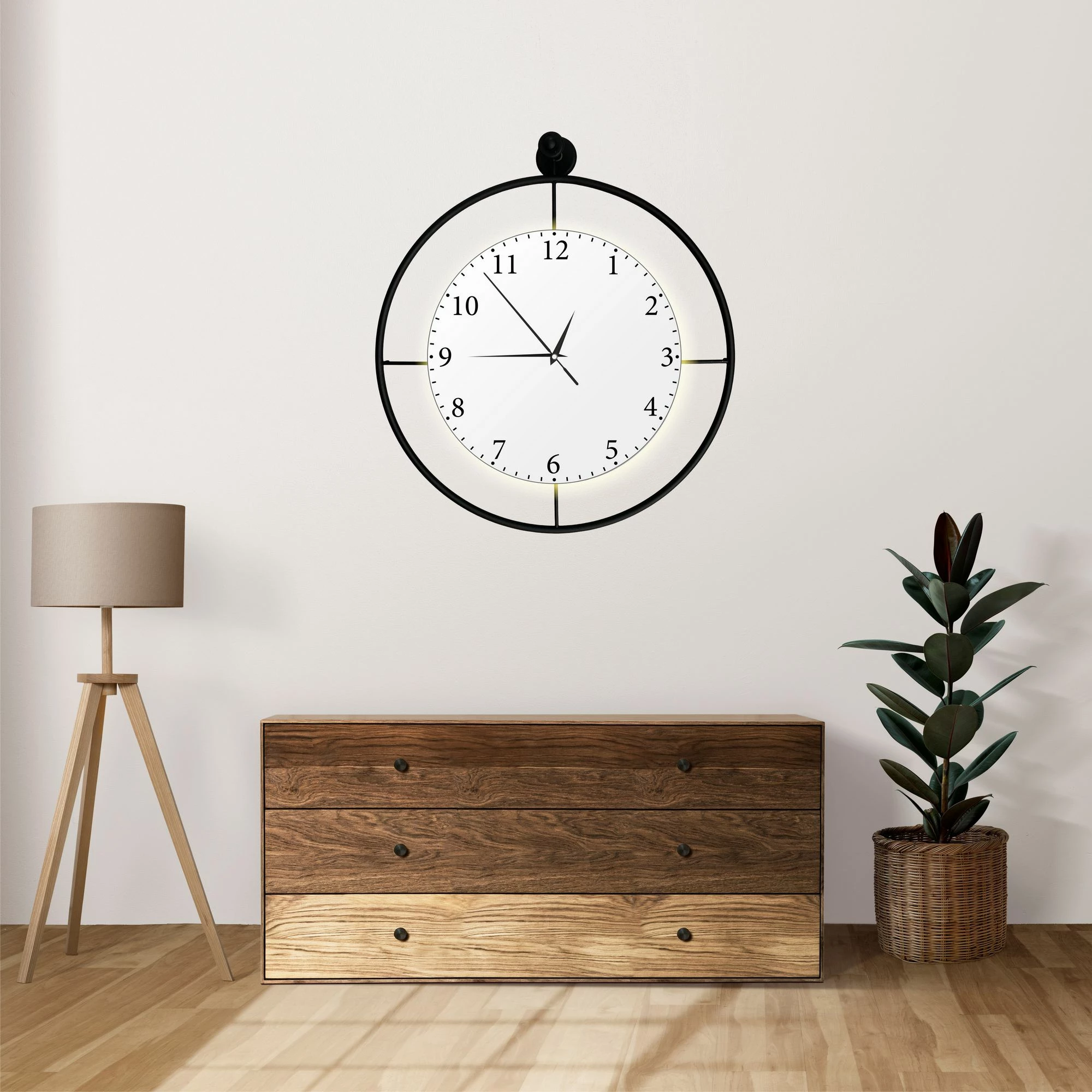 Orë muri dekorative metalike Wallity, Mclock-00132, e zezë