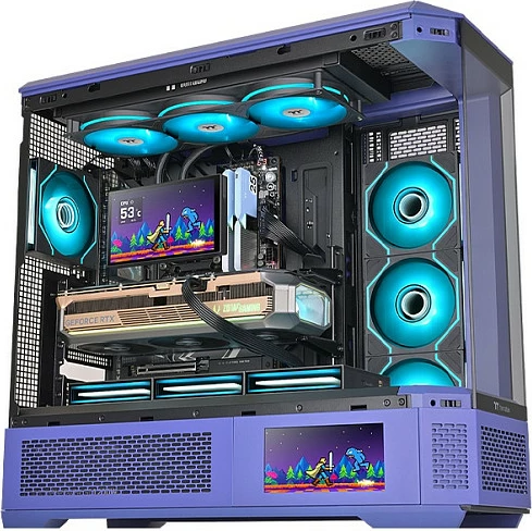 Ftohës uji AIO Thermaltake ST360 Ultra, radiator 360mm, LCD 7", RGB, i zi