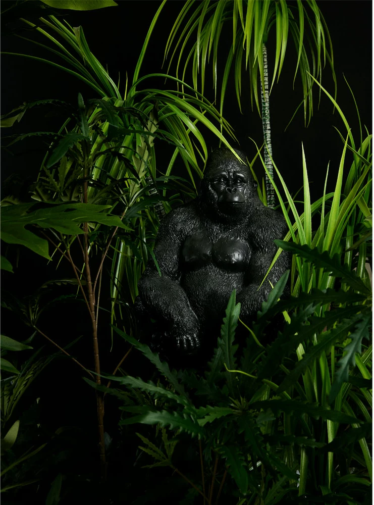 Dekor gorilla, ngjyrë e zezë mat, 21x19.5x38.8cm