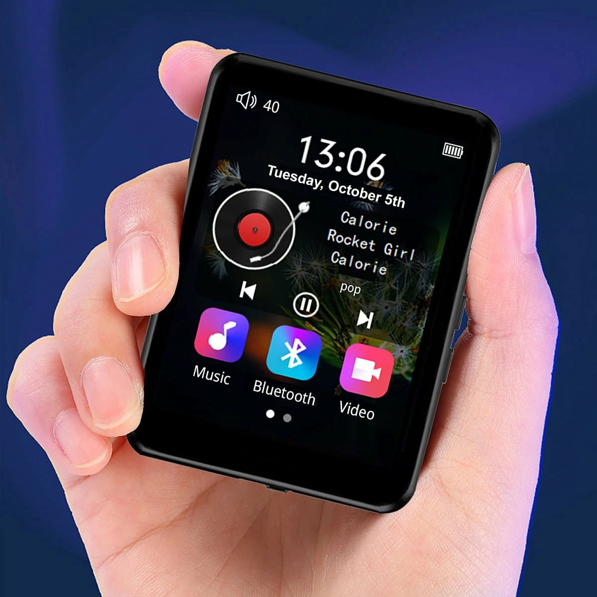 Player MP3/MP4 Zenwire Vibe P1, 32GB, Bluetooth, ekran 2.4\" IPS, radio FM, diktafon, i zi, me microSD 32GB, kufje dhe kabllo USB