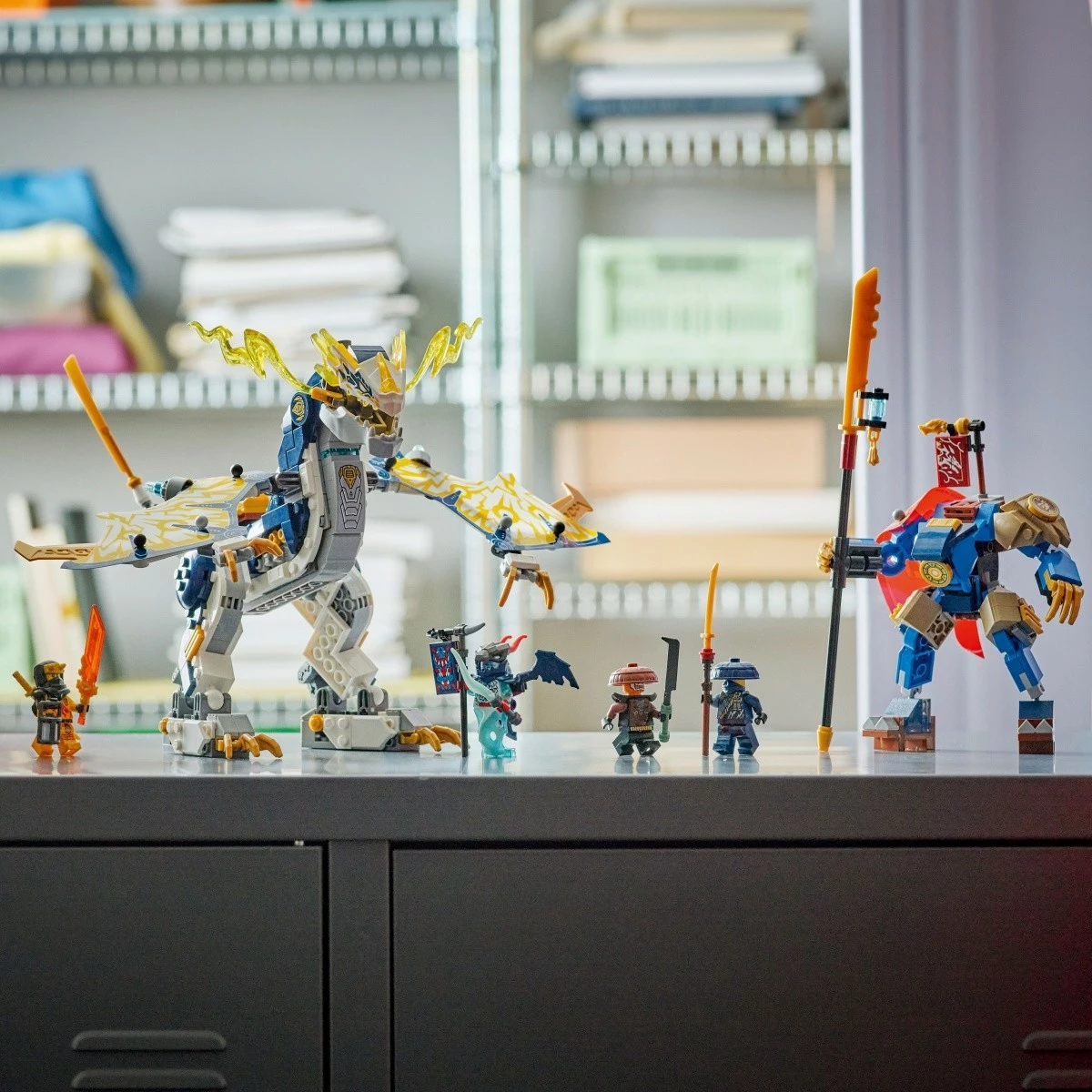 Set ndërtimi LEGO Ninjago Rogue Dragon Rider Mech 71843, 584 pjesë, për fëmijë, shumëngjyrësh