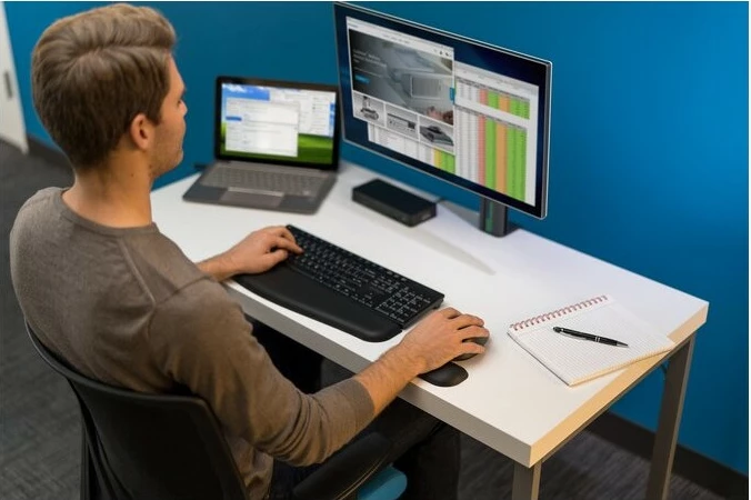 Mbështetëse dore Kensington ErgoSoft për tastierë standarde, xhel, e zezë