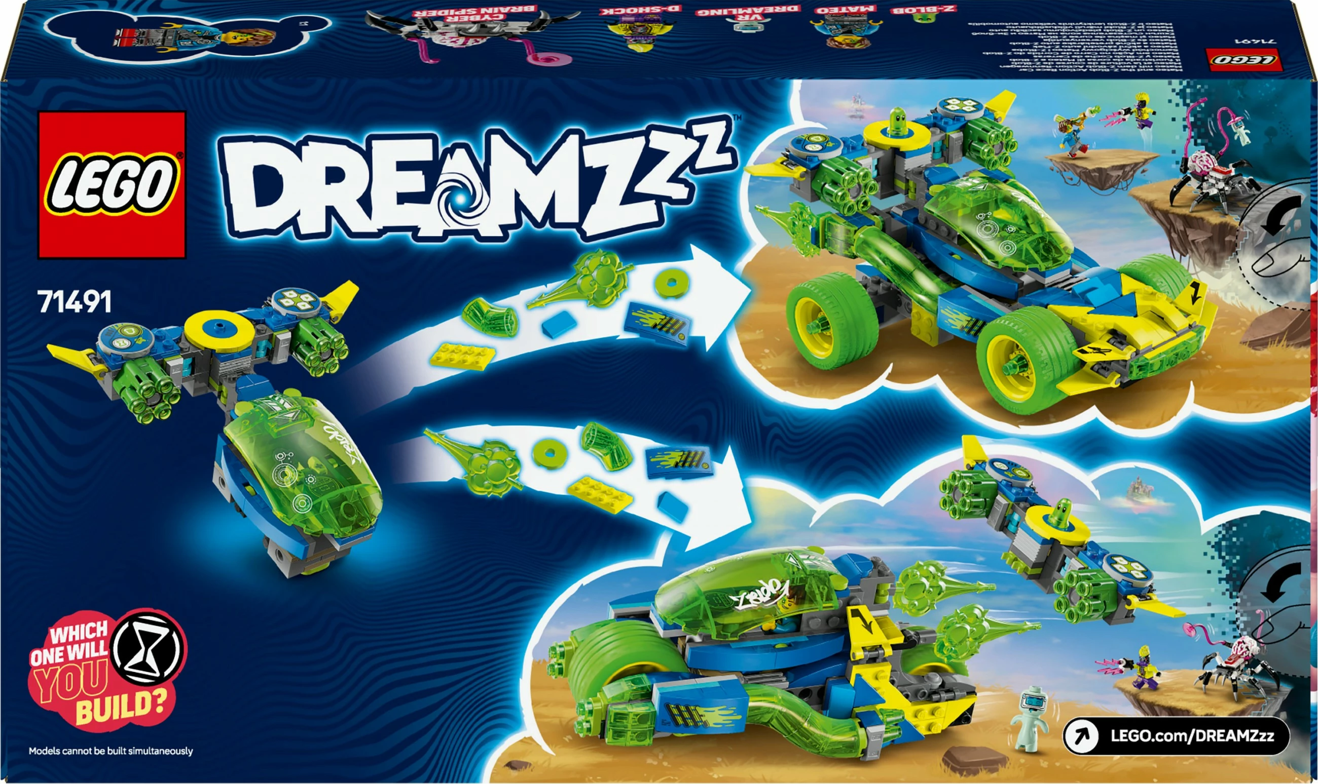 Set ndërtimi LEGO DREAMZzz 71491 Mateo me Z-Blob Action Rennwagen, 485 pjesë, multikolor
