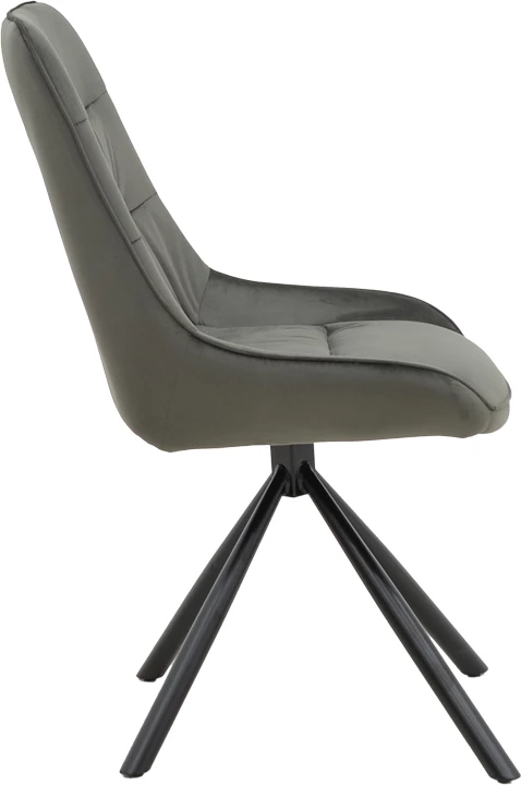 Karrige Wori kadife e hirtë e errët-këmbë metalike të zeza 48x56x82cm