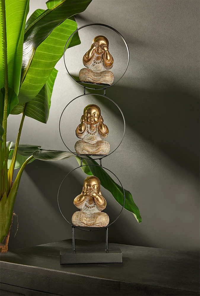 Dekor SAKYA Totem, polirezine, ar e zi, 18x9x64cm