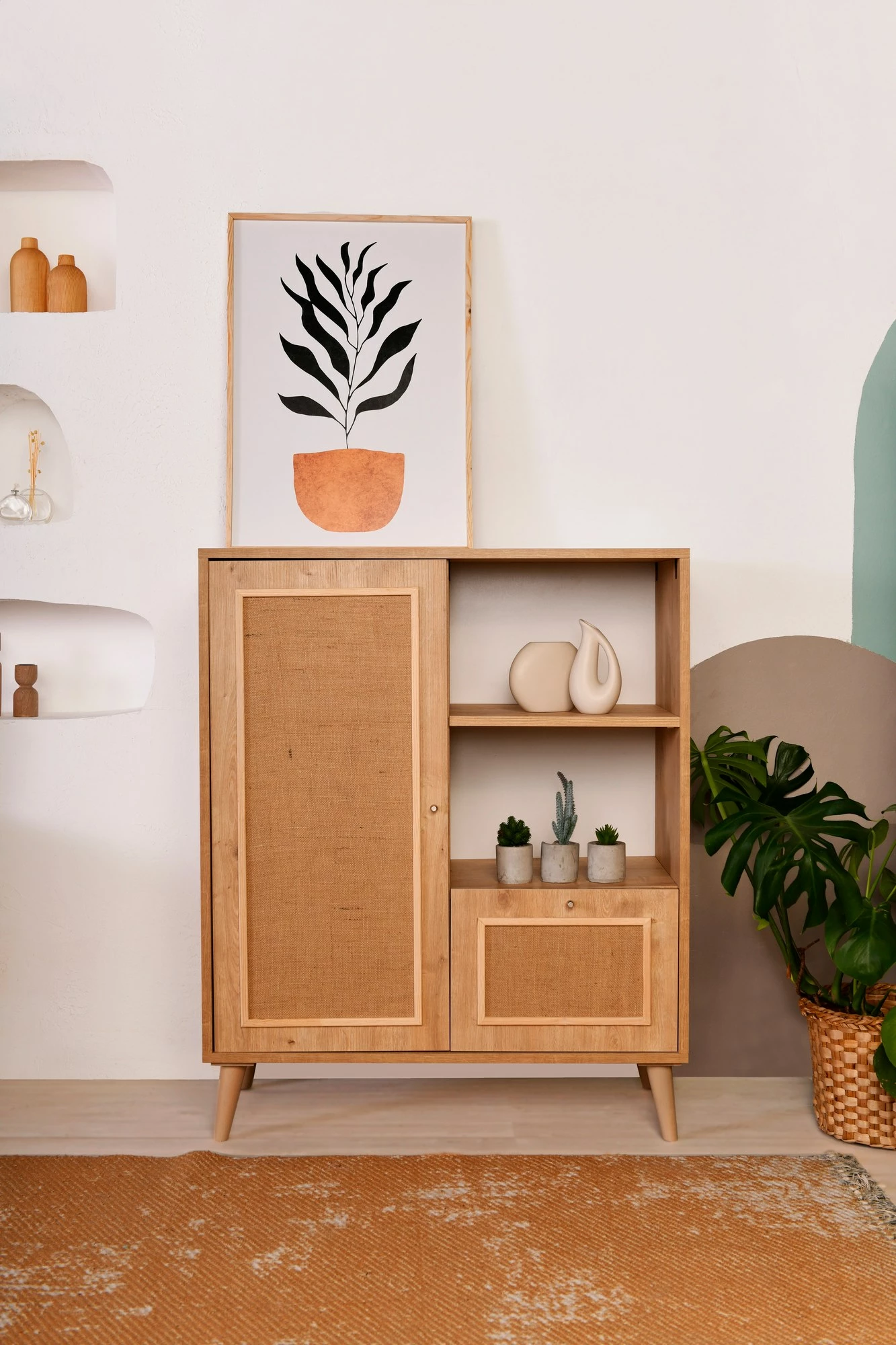 Dollap multifunksional Hanah Home, Jüt Multi, ngjyrë lisi