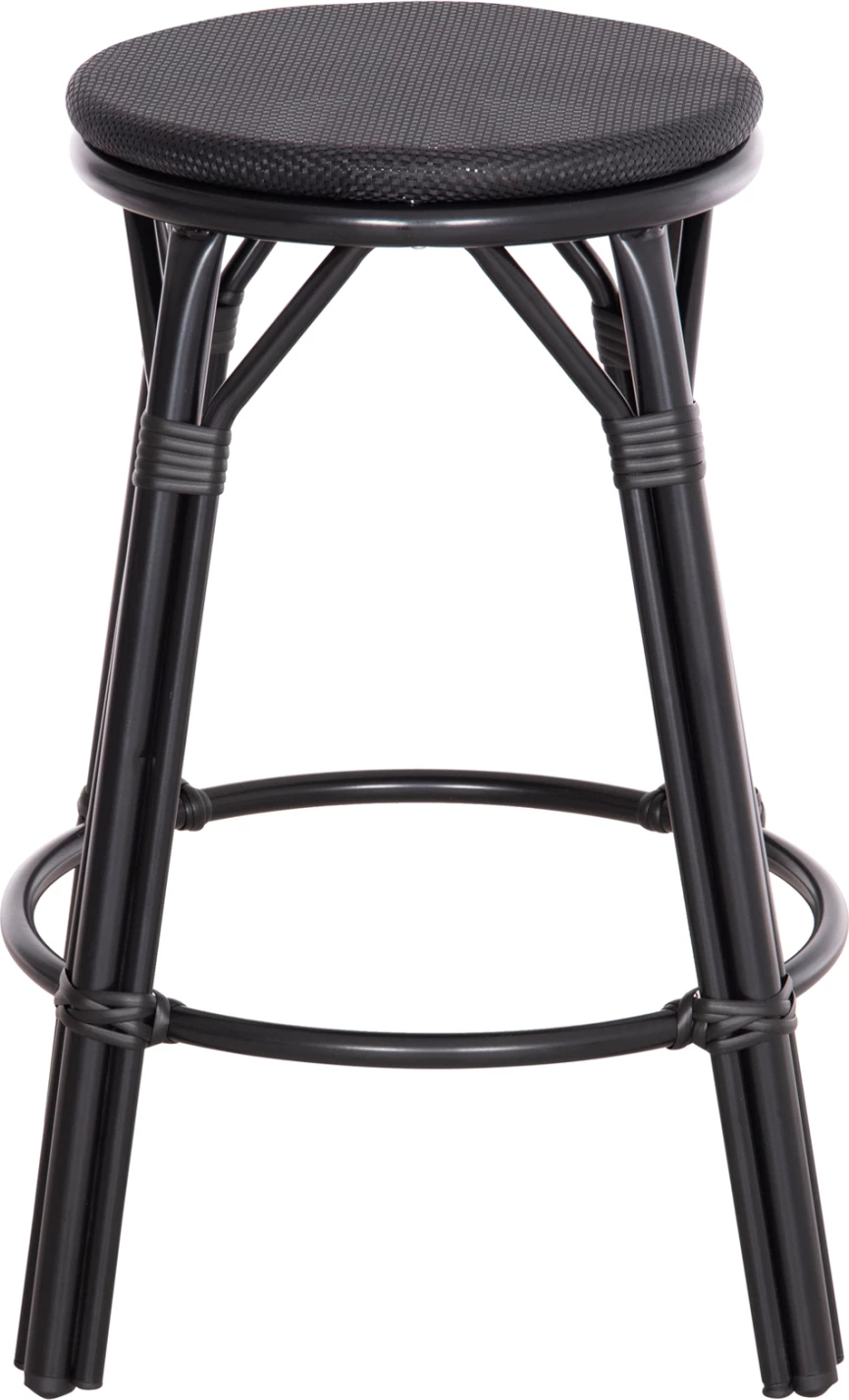 Karrige për bar, lartësi mesatare, pamje bambuje, CHINO FH6286.02, ngjyrë e zezë, Φ43x65H cm