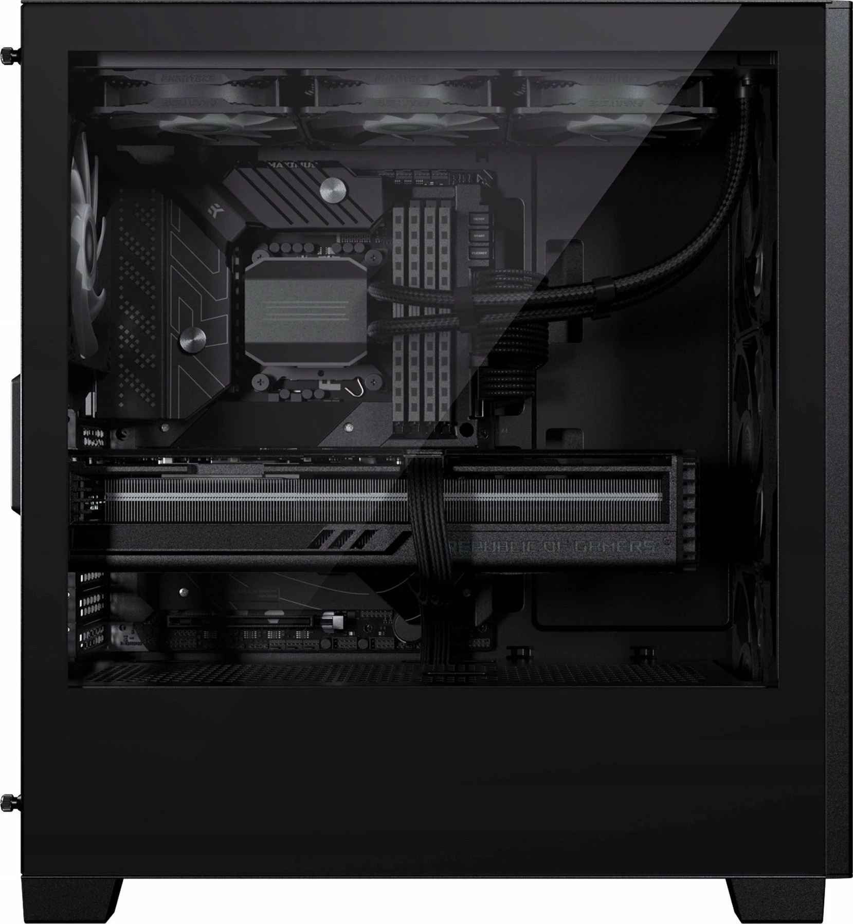 Kasë Phanteks XT Pro PH-XT523P1_BK01 Midi Tower ATX/e-ATX, xham i temperuar, USB-C, e zezë