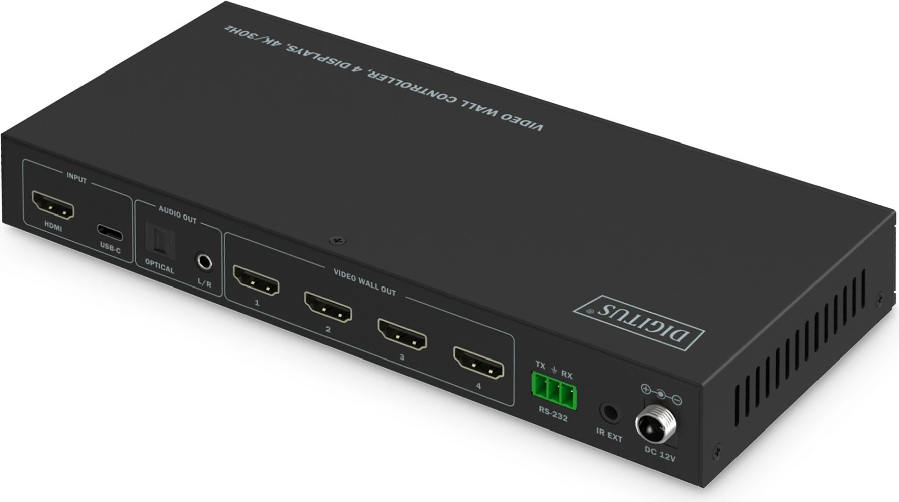 Kontrollues Video Wall Digitus, HDMI 1 në 4, 4K/30Hz, i zi