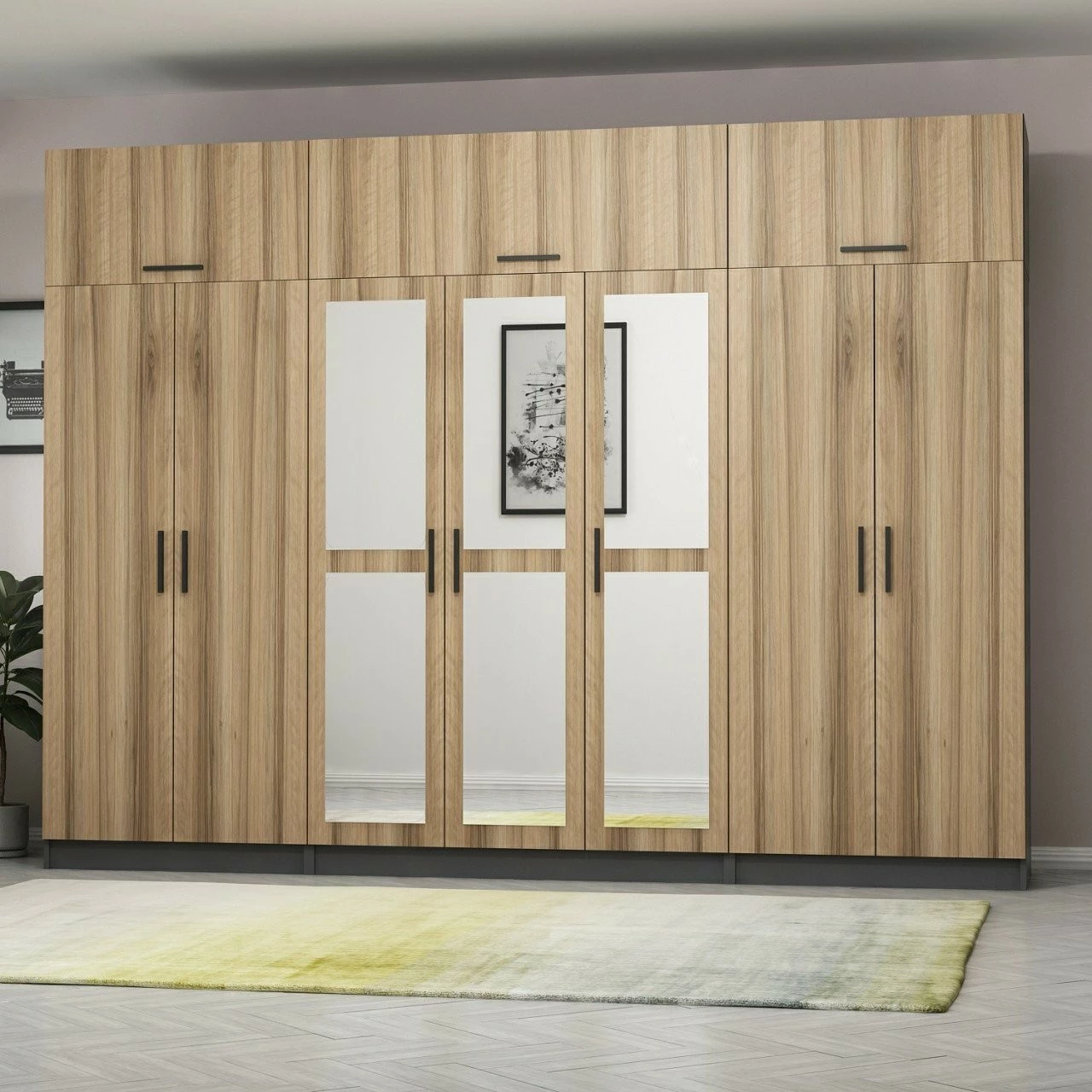 Dollap Skye Decor, ngjyrë arre dhe antracit, Kale - 5217