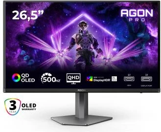 Monitor gaming AOC Agon Pro AG276QKD2 27\" QD-OLED QHD 500Hz HDR500, zi