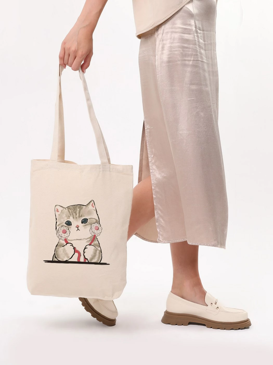 Qese tote Zoozie Bags, krem, 1613