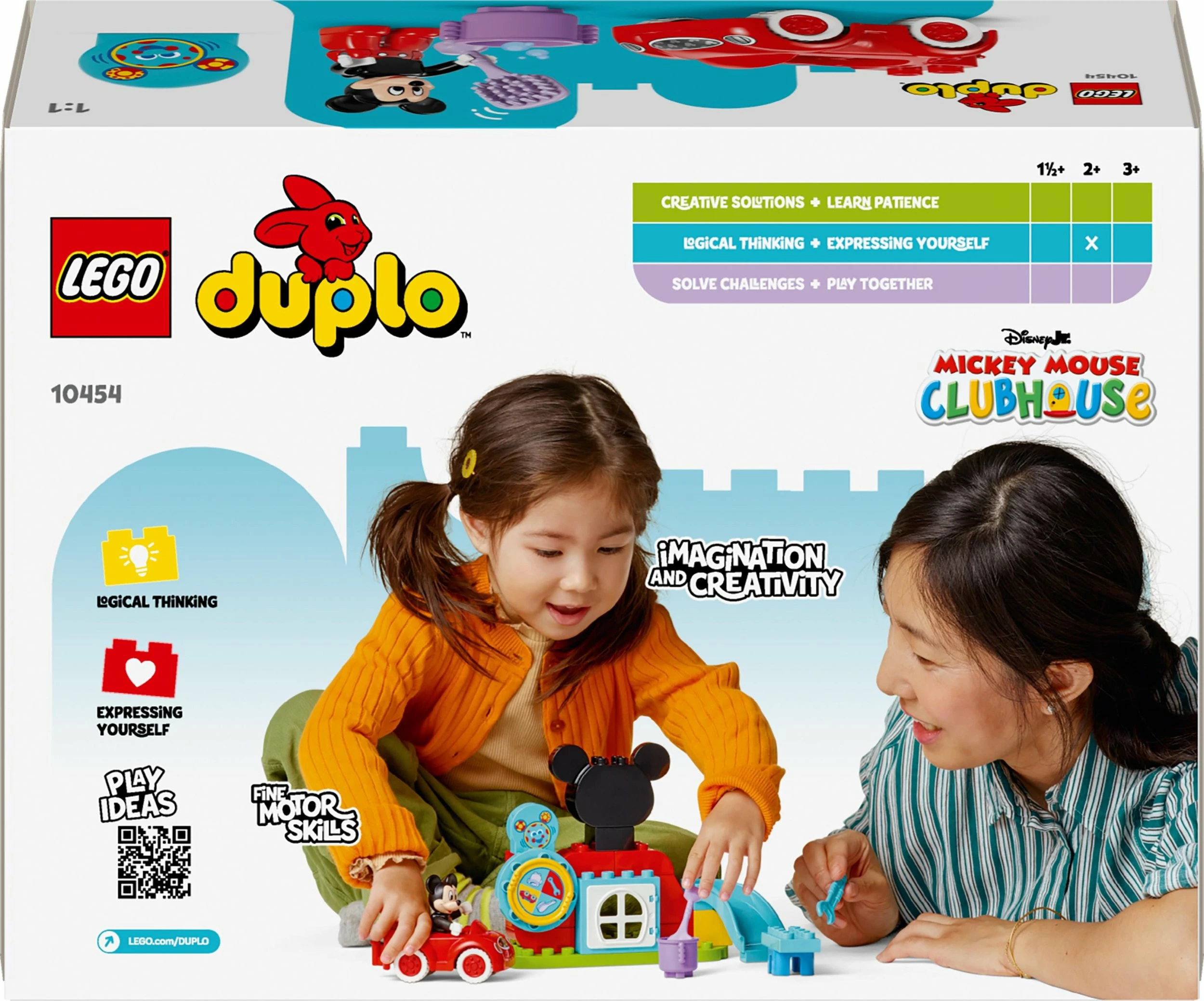 Set lodër ndërtimi LEGO DUPLO Disney 10454 Mickey Mouse Clubhouse & Car, 27 copë, 2+