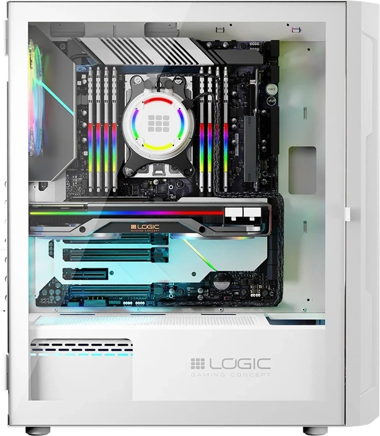 Kasë LOGIC ARAMIS ARGB MINIDI USB 3.0, e bardhë