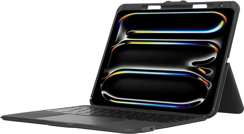 Mbështjellës me tastierë Targus VersaVu për iPad Pro 13" (M4), Bluetooth 5.0, Trackpad, QWERTY UK, me ndriçim, e zezë