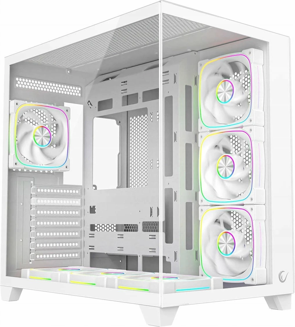 Kasë Rampage SEALITE-WHITE 7x 120mm ARGB PWM, tempered glass, ATX/Micro-ATX/Mini-ITX, e bardhë