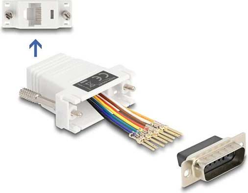 Adapter DeLOCK DB15 (VGA) femër në RJ45 femër, kit montimi, i bardhë