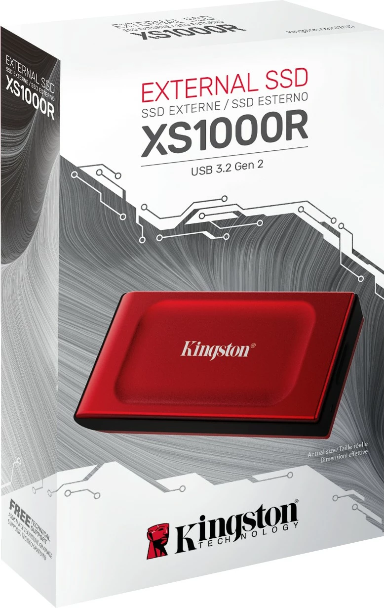 Disk i jashtëm Kingston XS1000 2TB, USB 3.2 Gen 2, i kuq