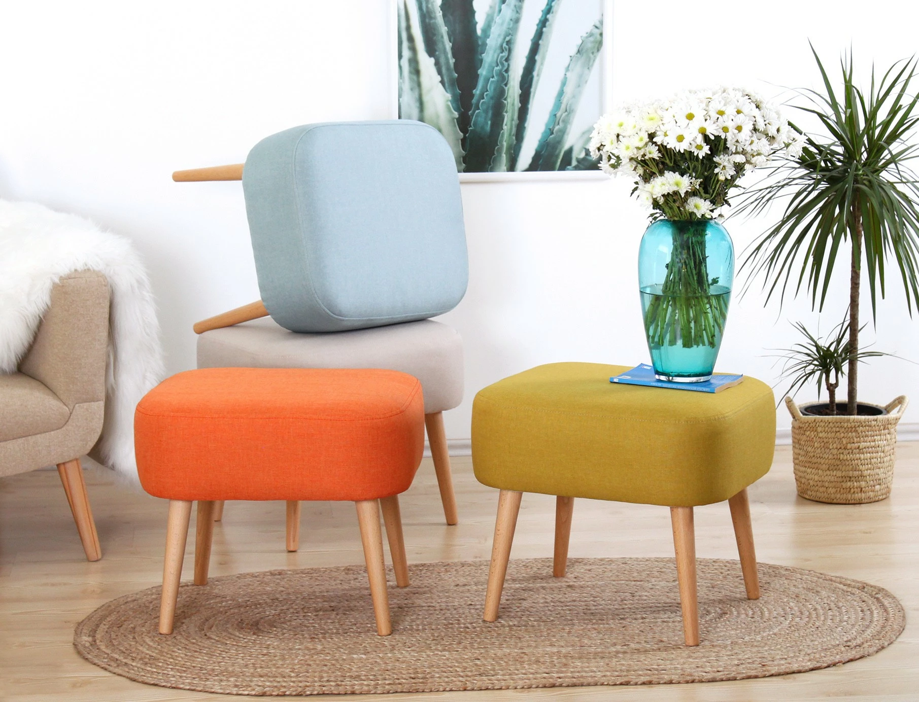 Puf Atelier del Sofa, ngjyrë e kuqe e thellë Parrot