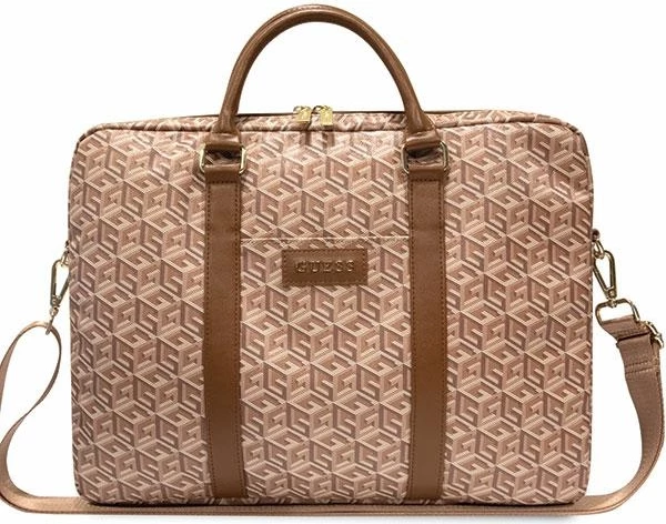 Çantë laptopi Guess GCube Stripes, 16 inç, Kafe