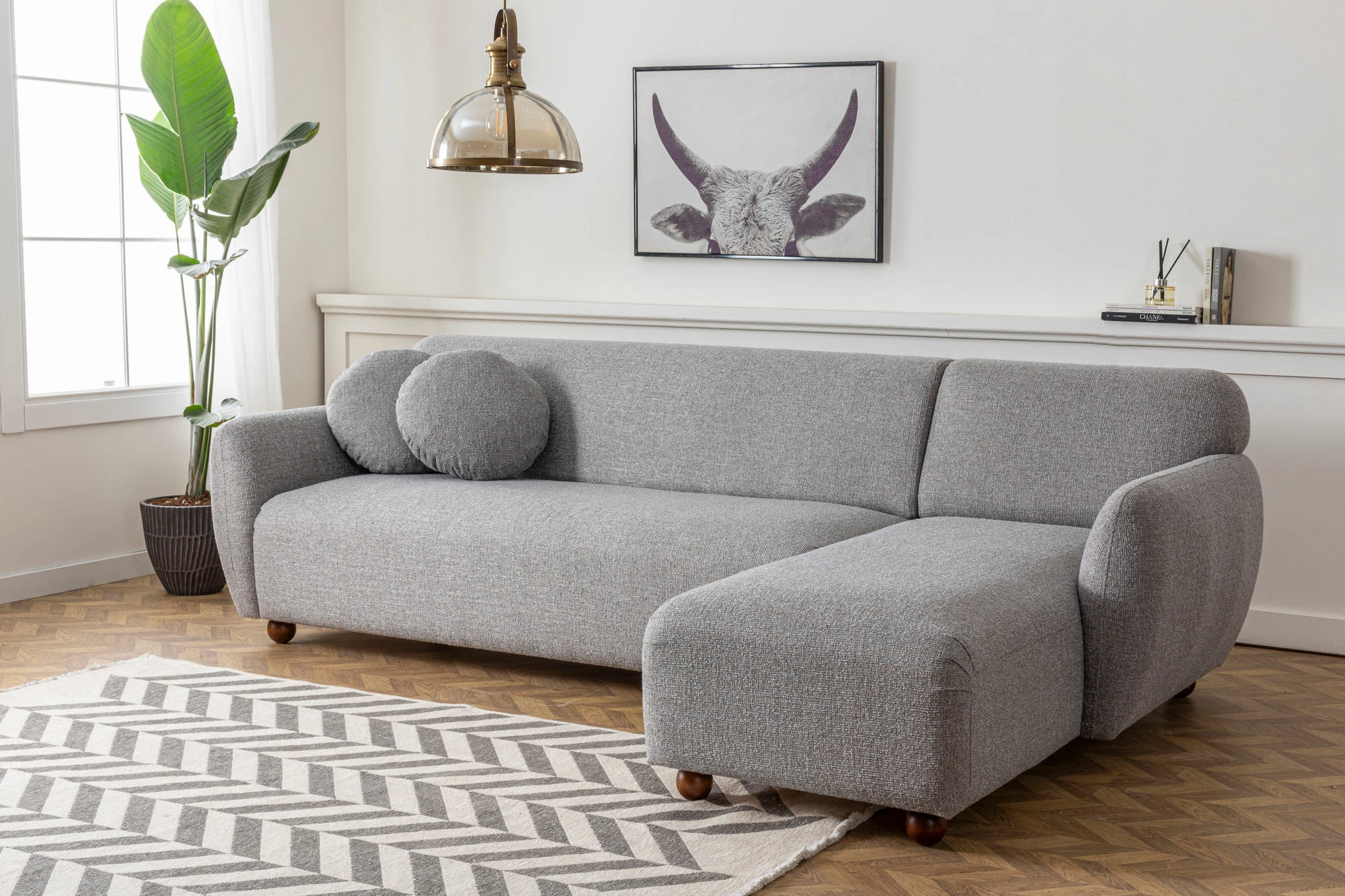 Këndare Eddy, ngjyrë gri e çelët, Atelier del Sofa