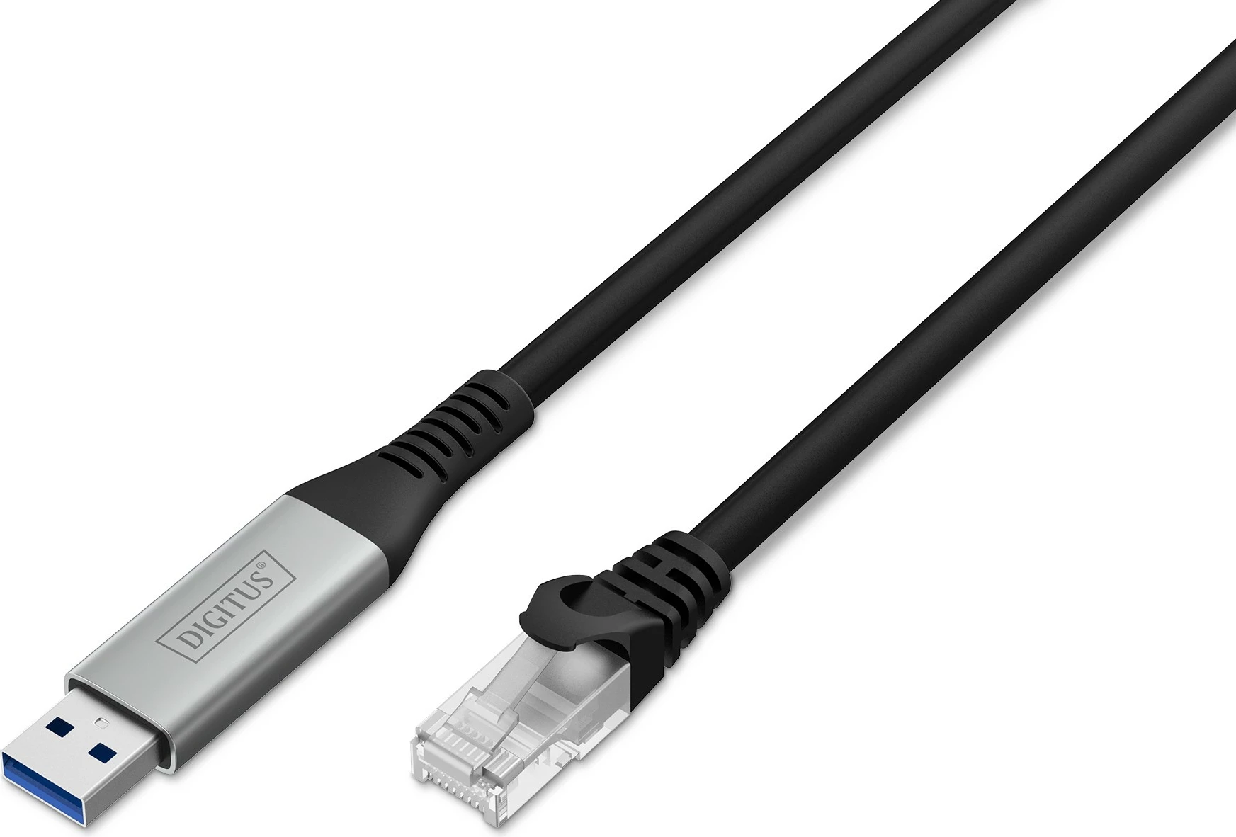 Kabllo USB në RJ45 Digitus, Cat6a, 3m, 1Gbit/s, e zezë