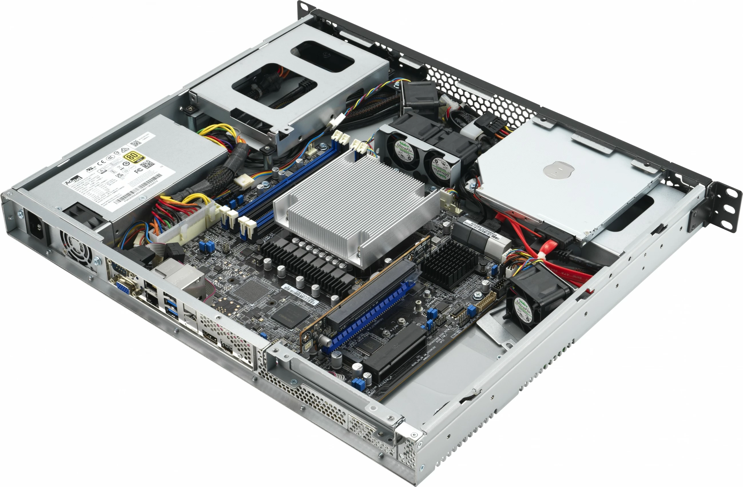 Kasë server ASUS RS100-E11-PI2 barebone, 1U, Intel Xeon, 4x DIMM, 350W, argjendtë